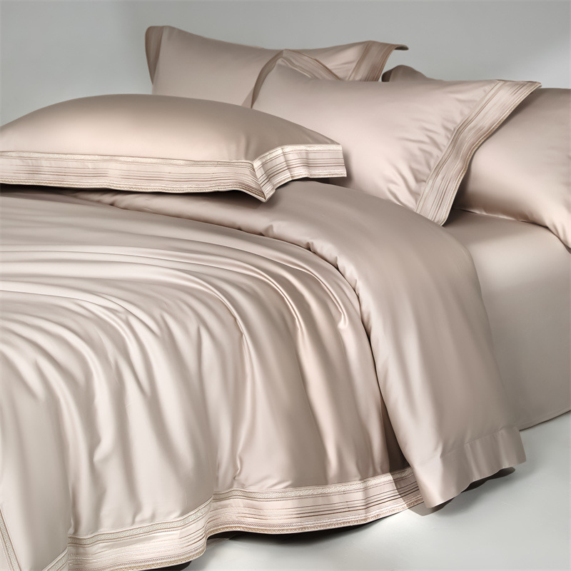 Picture of High-End 210-Count Xinjiang Long-Staple Cotton Four-Piece Set Class a Pure Cotton Bed Bed Sheets Quilt Cover Satin Cotton Accessible Luxury Set 4