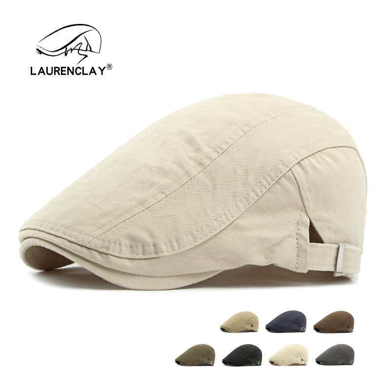 Korean version of cotton hat wholesale British style men's solid color duck tongue forward cap Women's painter beret spring and summer tide