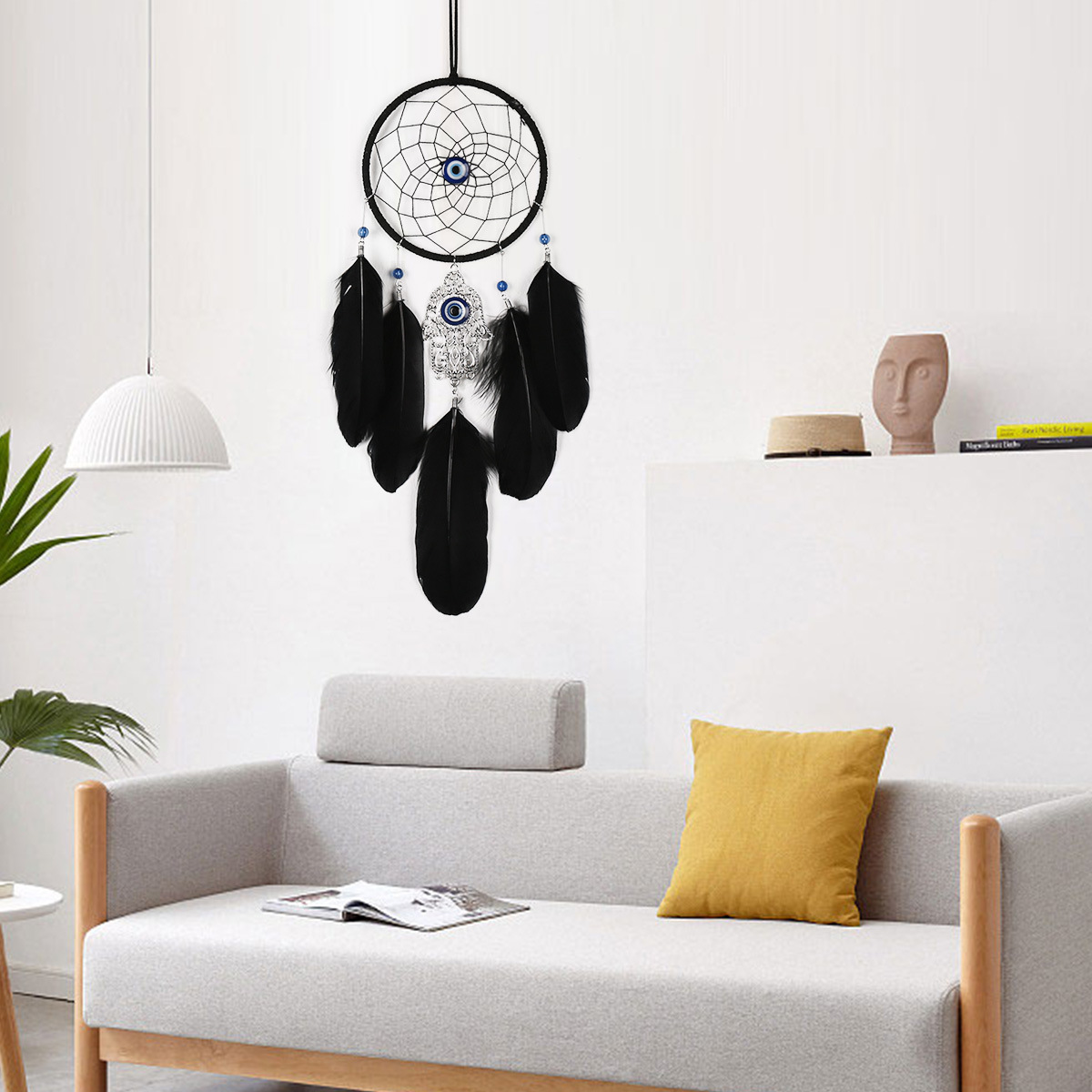 Picture of Devil's Eye Palm Pendant Dream Catcher Pendant Room Layout Hanging Ornaments Hand-woven Creative Birthday Gift