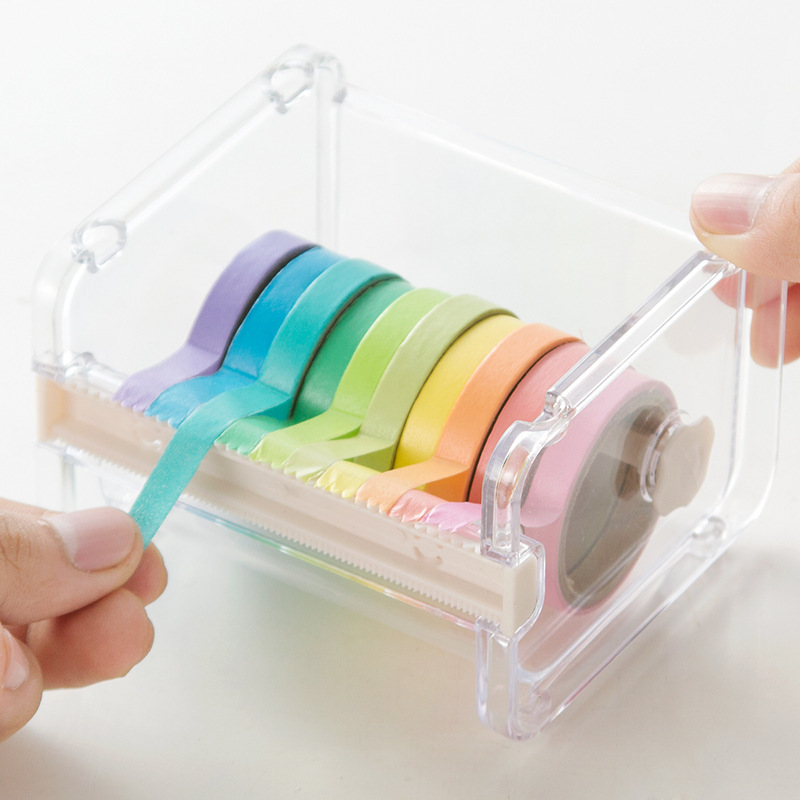 Picture of Cross-border office and paper tape cutter creative tape storage box student hand account tape sub-packing cutting clip