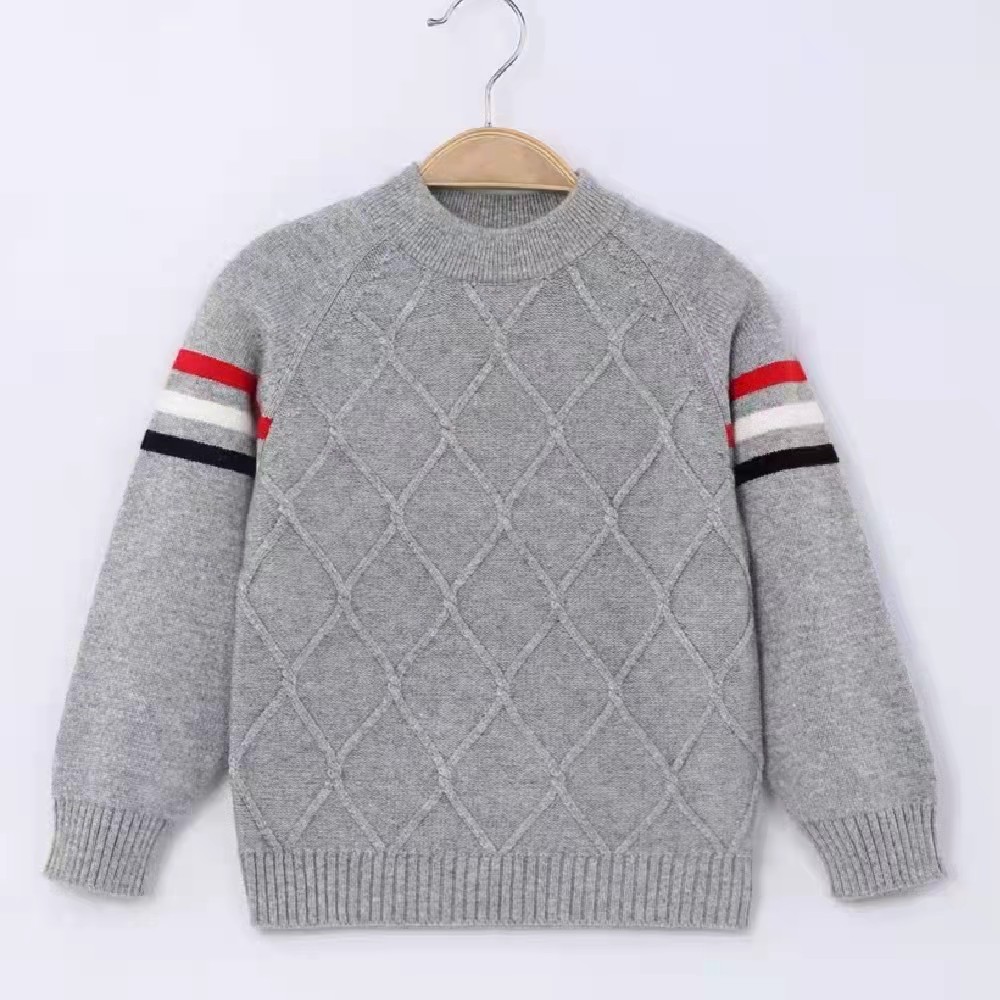Picture of Factory wholesale children's cashmere sweater Korean version of the high collar cartoon knitted pullover boys baby base sweater girls