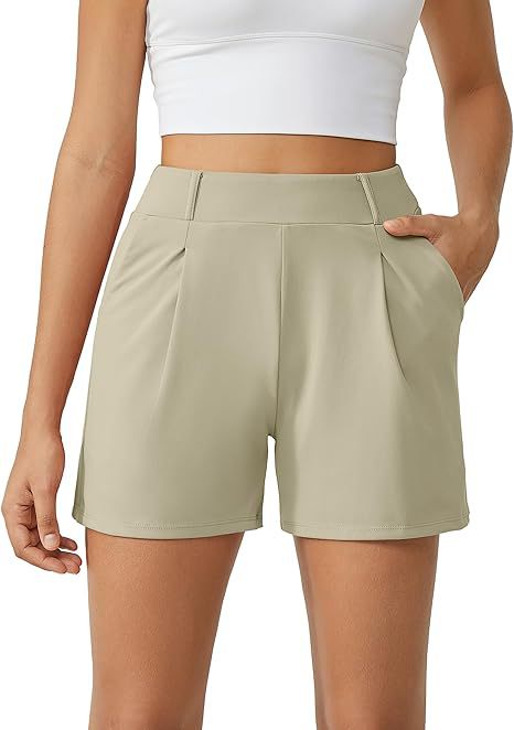 Picture of 2025 Amazon Women's Shorts Fashionable High Waist Casual Easiest for Match Summer with Pockets Fitness Sports Yoga
