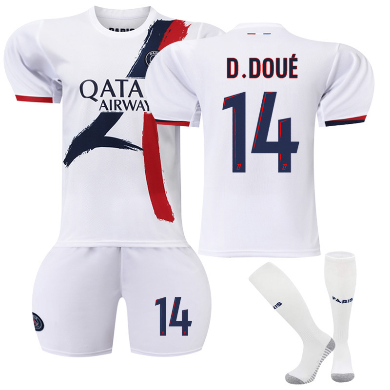 2425 No. 7 Mbappe 10 Dembele Quick-Drying Jersey 30 Messi No. 14 Douai Paris Away Football Uniform