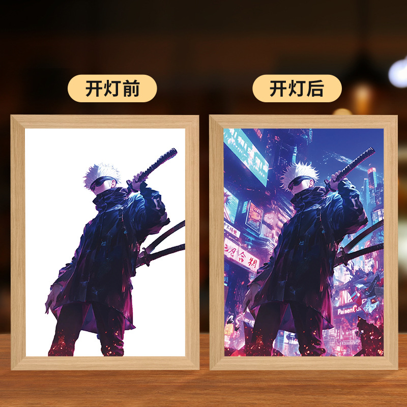 Picture of Spell Return Gojo Satoru Xia Youjie Light Painting Animation Two-Dimensional Bone Worker Creative Night Light Setup
