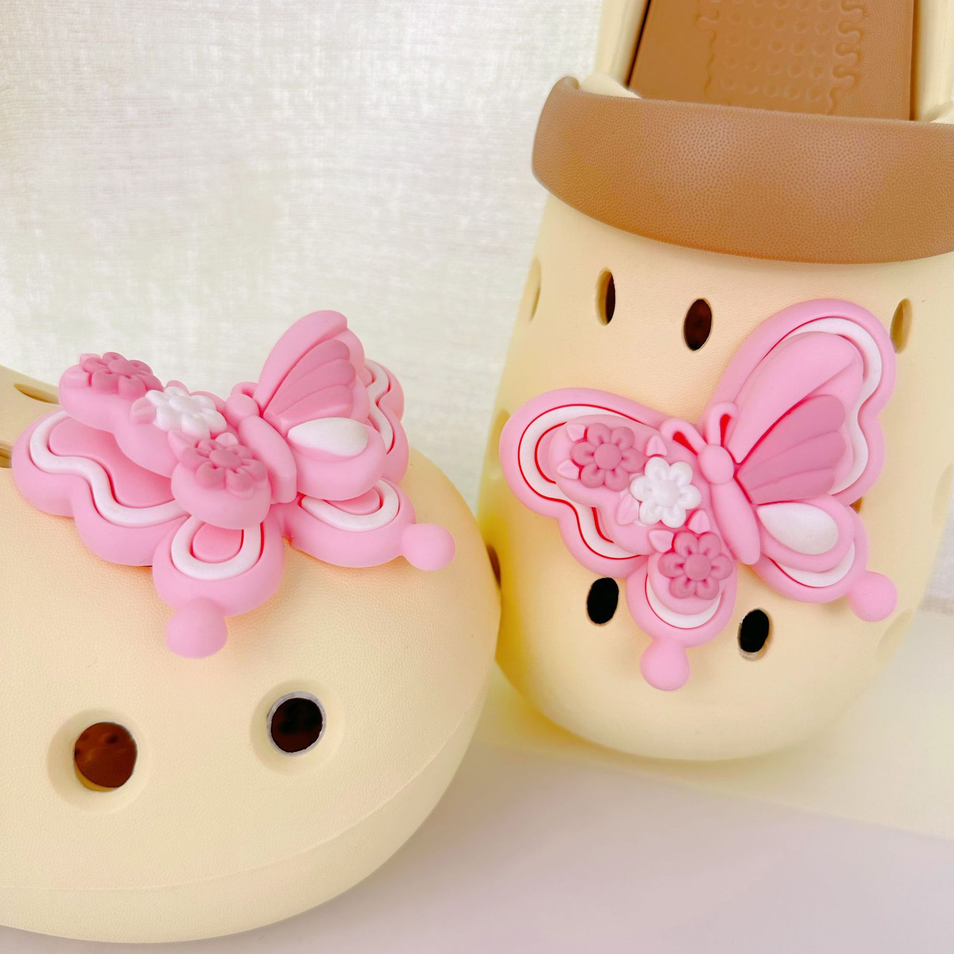 Crocs Shoe Bow Accessories Three-Dimensional Double-Layer Bow Shoe Flower Accessories Shoe Buckle Series Creative Cross-Border Wholesale Buttons