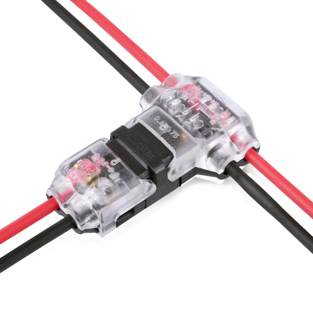 Picture of T-type H-type single and double wire non-stripping straight-through split wire connector non-stripping fast wiring line card line pet press type
