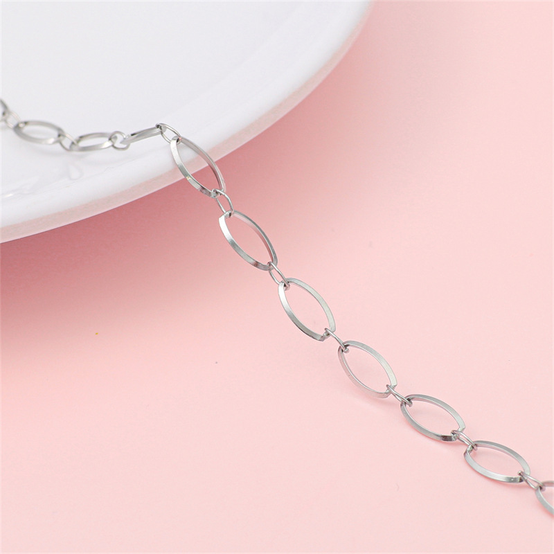 Picture of Trend Hip Hop Stainless Steel Y2K Ancient Silver Chain Extension Chain DIY Handmade Jewelry Bracelet Necklace Accessories Material