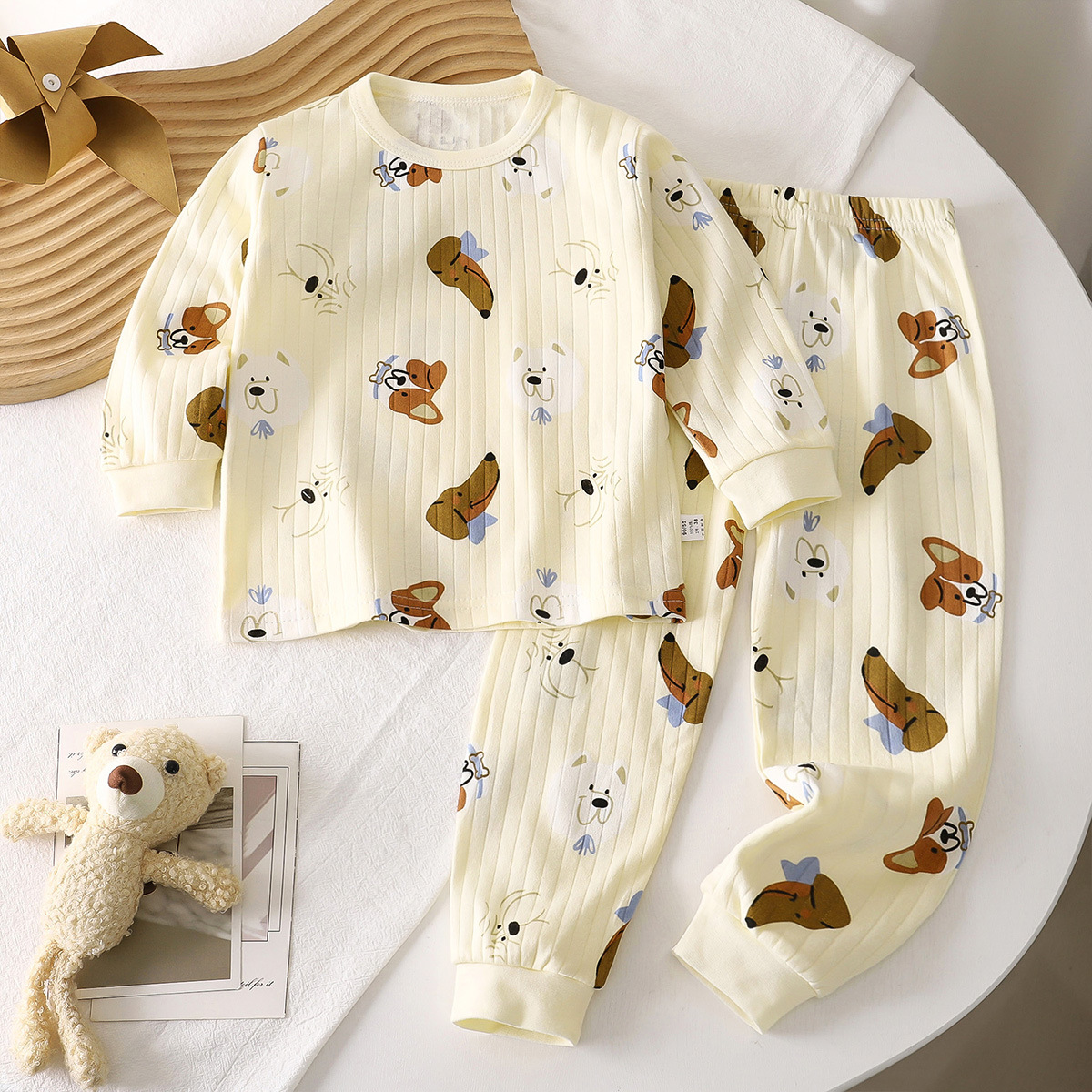Picture of Children's Cotton Underwear Set, New Autumn Style, Baby Boys' Loungewear, Girls' Pajamas, Autumn Clothes and Pants, Children's Clothing