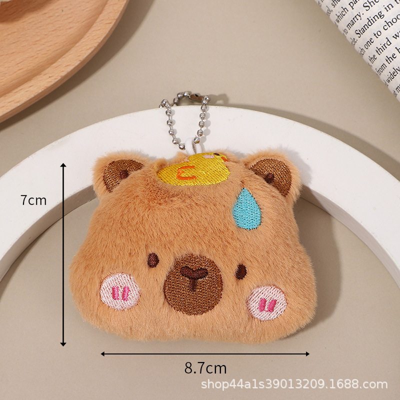 Picture of New Cute Sleepy Nose Capybara Squeaky Plush Pendant Expression Bag Capibala Bag Hanging Ornaments Wholesale