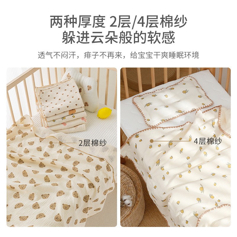 Picture of Newborn Cartoon Bag Single and Double Gauze Bath Towel Baby Four-Layer Cotton Yarn Bag Baby Blanket Children's Bag Towel