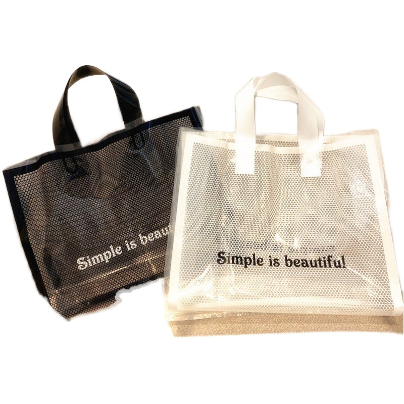 Plastic Clothing Bags Black and White Grid Pattern Unisex Tote Bags Children's Clothing Mall Shopping Bags Packing Bags Storage Thickened