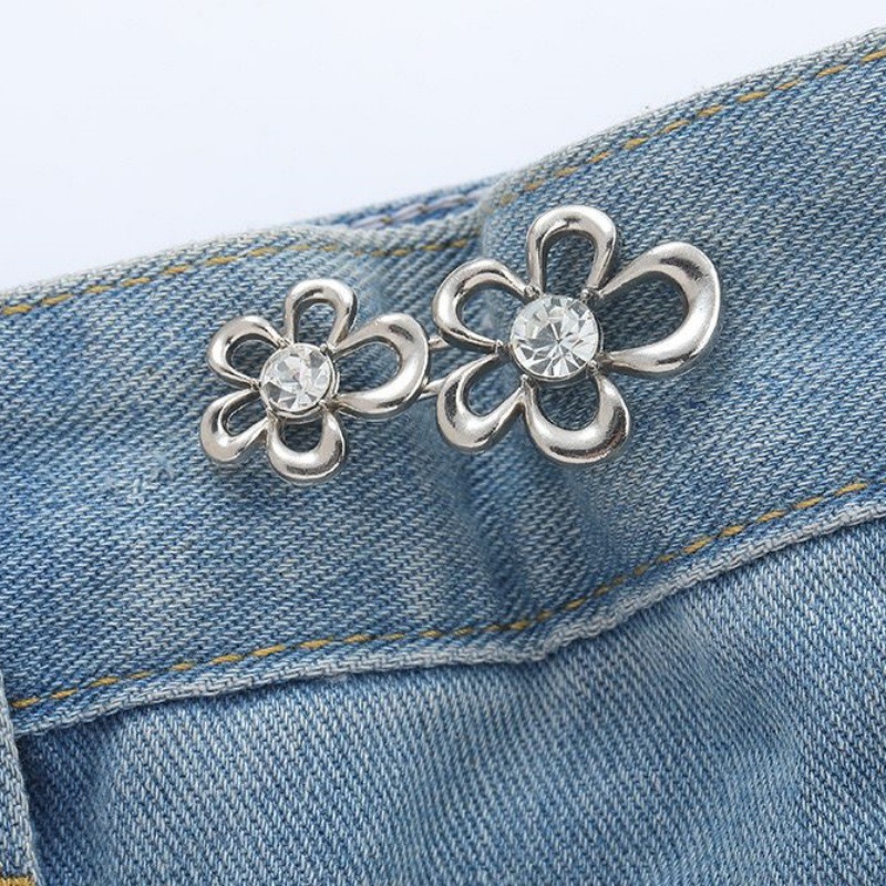 Picture of Chinese Knot Waist Buckle Pair Buckle Flat Bottom Removable Nail-free Seam-free Button Girl's Trouser Skirt Waist Size Change Artifact