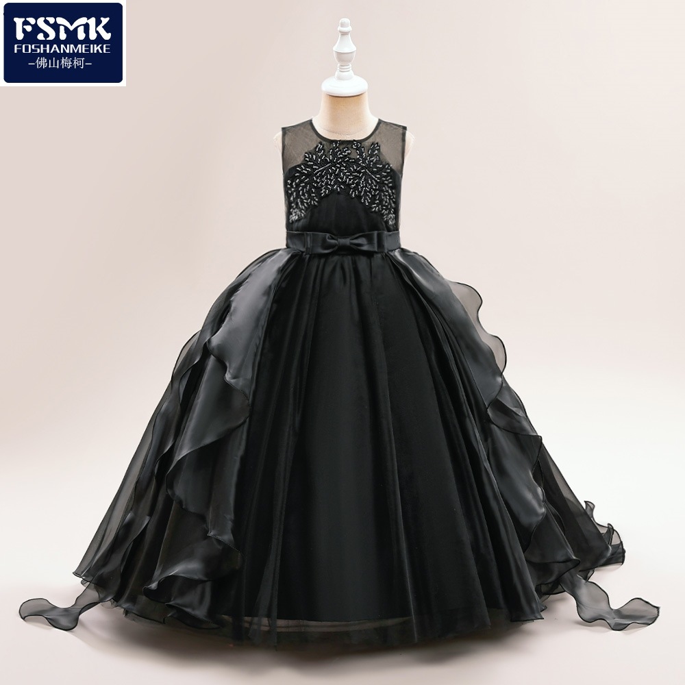 Picture of Children's Western-style Princess Dress Poncho Girl's Show Evening Dress Trailing Girl's Host Piano Performance Dress