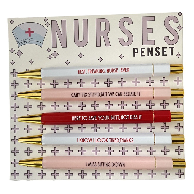 Funny Nurses Pens Set nurse theme copywriting ballpoint pen Funny nurse press ballpoint pen
