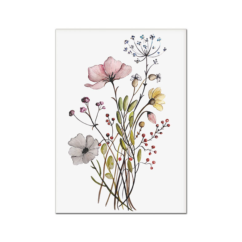 Picture of Modern Watercolor Flower Living Room Decoration Painting Scandinavian Log Style Restaurant Mural Sofa Background Wall Hotel Hanging Painting