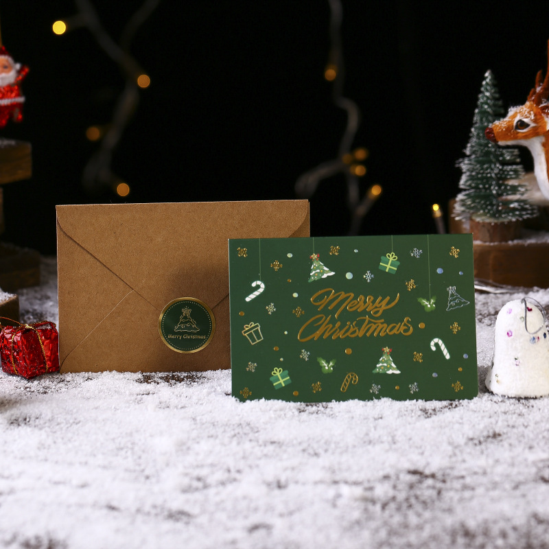Picture of Spot Direct Sales New Christmas Greeting Card Thanksgiving Gift Card Christmas Card Blessing Message Card Wholesale Can Be Customized