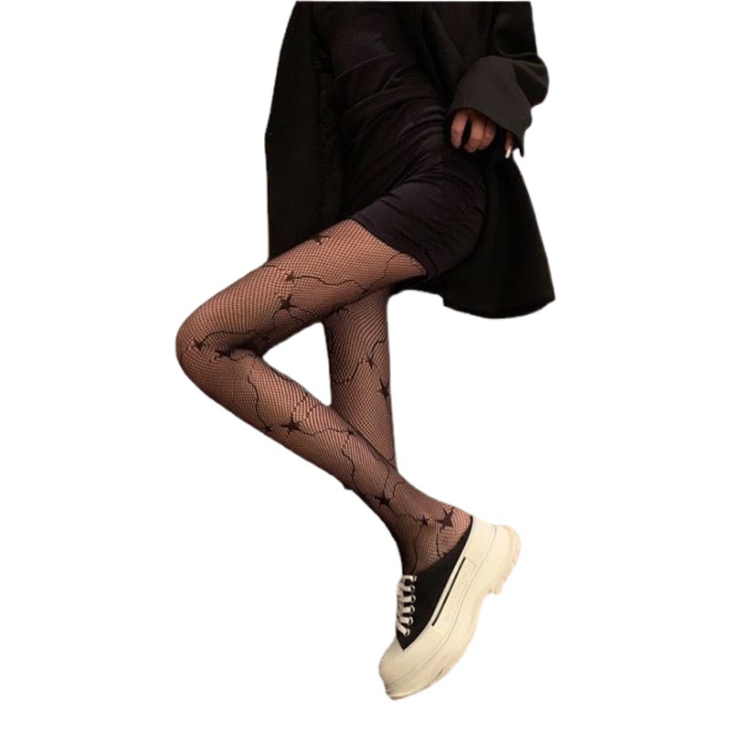 New Sexy Black Pantyhose ins Stars Thin Silk Stockings Women's Cyber Celebrity Lace Base Stockings Pantyhose Socks