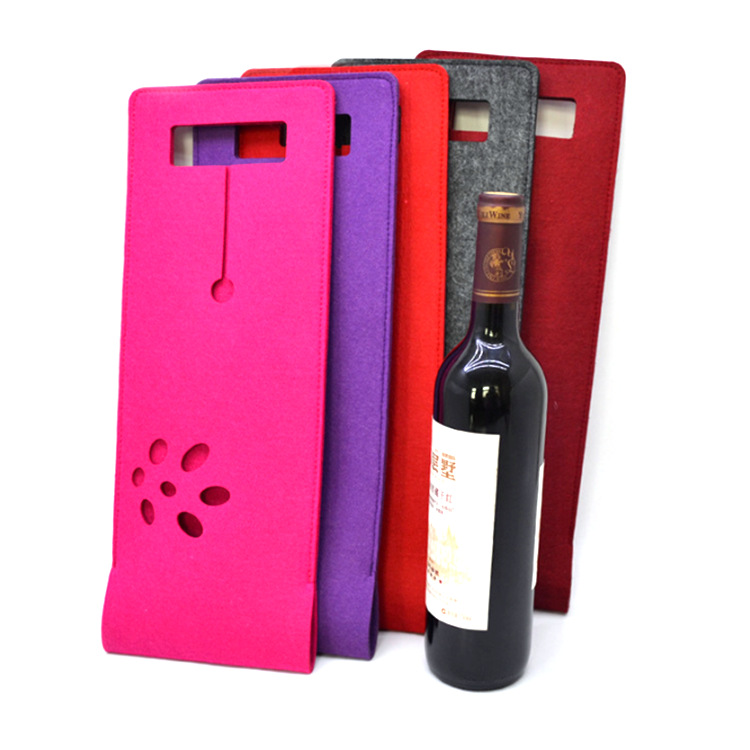 Factory felt red wine bag gift gift Red wine portable packaging bag single wine thickened handbag