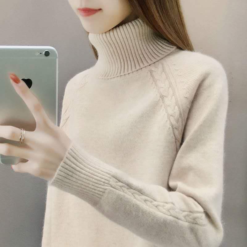 Picture of Lazy Style Turtleneck Women's Sweater Loose Outer Wear 2023 New Autumn and Winter Bottoming Shirt Thickeneded Top