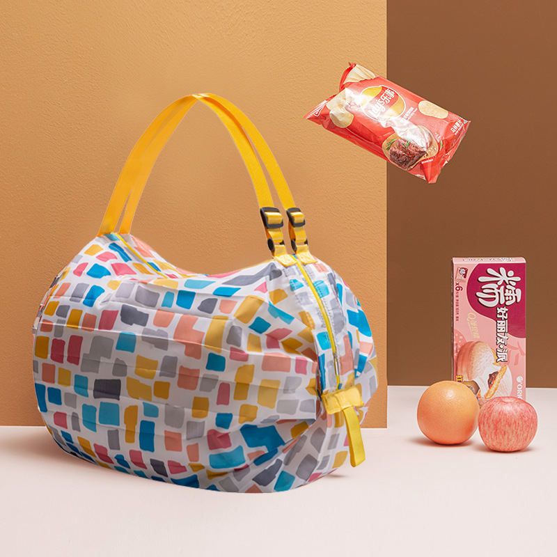 Picture of Foldable shopping bag travel shoulder portable thick large grocery shopping bag supermarket green shopping bag wholesale