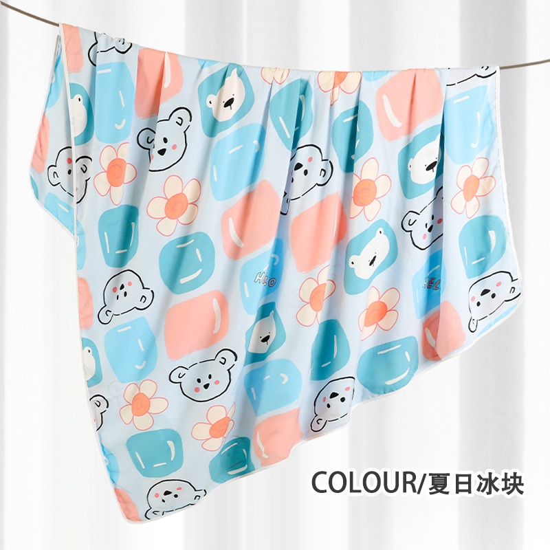 Picture of Summer Cotton Silk Artificial Cotton Double Layer Thin Quilt Cotton Silk Baby Blanket Baby Summer Household Sheds Children's Summer Cool Quilt