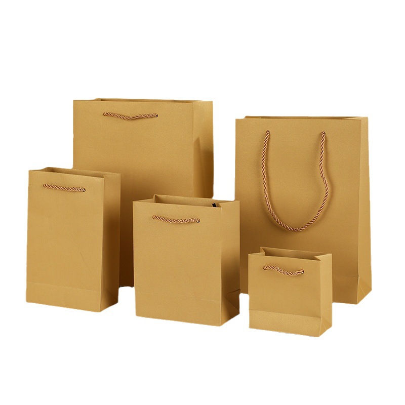 Spot Special Gift Packaging Bag Tea Gold Handbag Cosmetics Gift Bag Men's and Women's Clothing Advertising Paper Bag