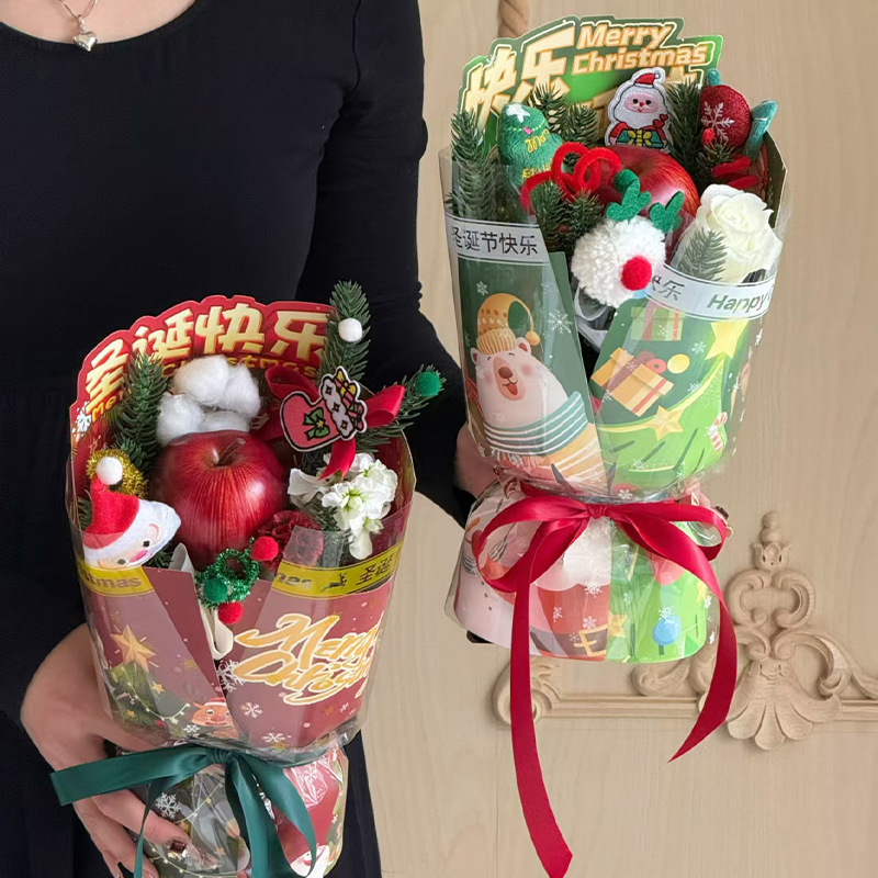 Flower Love Christmas One Stereotype Film Merry Christmas Flower Art Small Fragrant Style Stereotype Film Creative Flower Shop Flower Art Materials