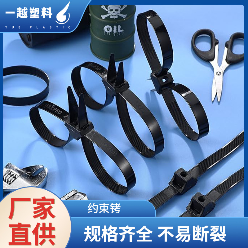 Source Factory Large Quantity Wholesale Double Hole Double Buckle Nylon Cable Tie Self-locking Cable Tie 12X700 Cable Tie Butterfly