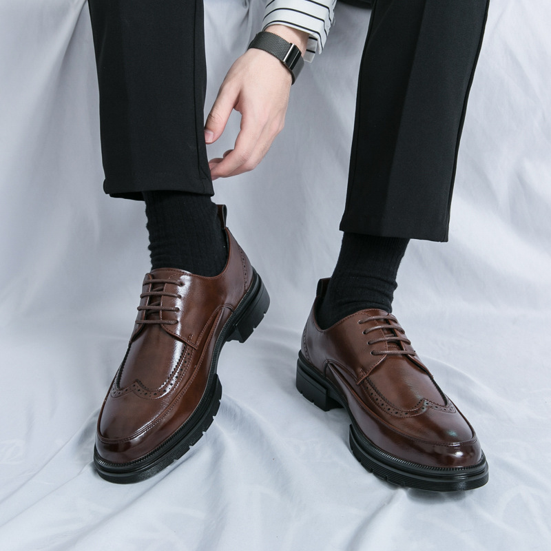 Cross-Border Large Size Men's Leather Shoes 2024 Spring & Fall New Leather Shoes Business Formal Groom Wedding Wedding Shoes 38-46