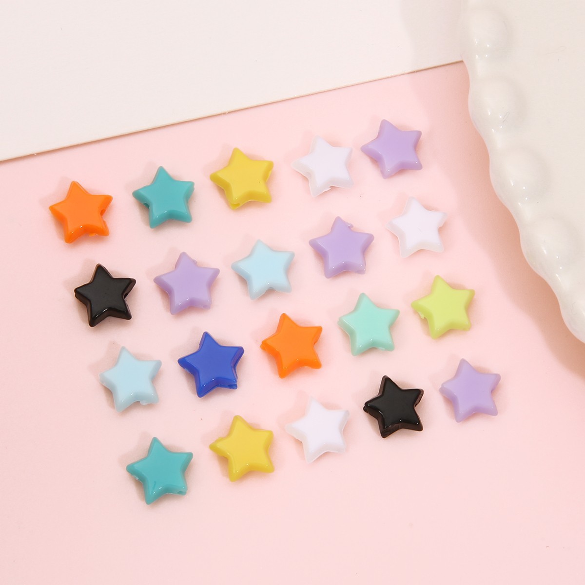 Picture of 10mm acrylic solid color five-pointed star beads beads DIY handmade bracelet necklace jewelry material accessories