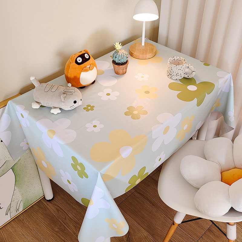 Picture of Tablecloth Waterproof and Oil-proof PVC Coffee Table Table Mat Dining Table Tablecloth Picnic Stall Student Desk Dormitory Decorative Cloth