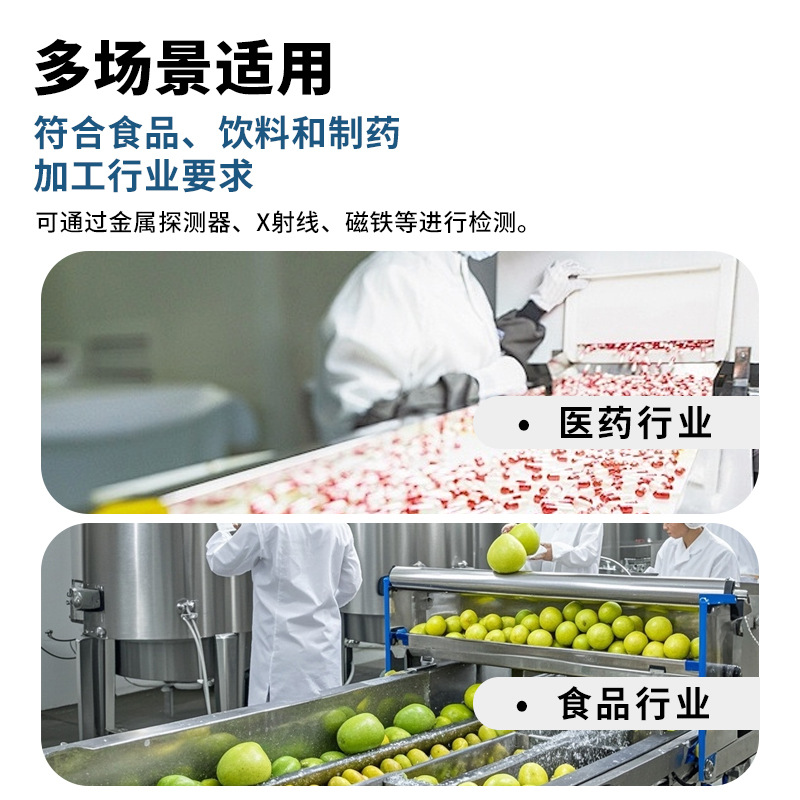 Cross-border PA66 metal detectable self-locking cable ties for food and pharmaceutical industry packing belt in stock wholesale