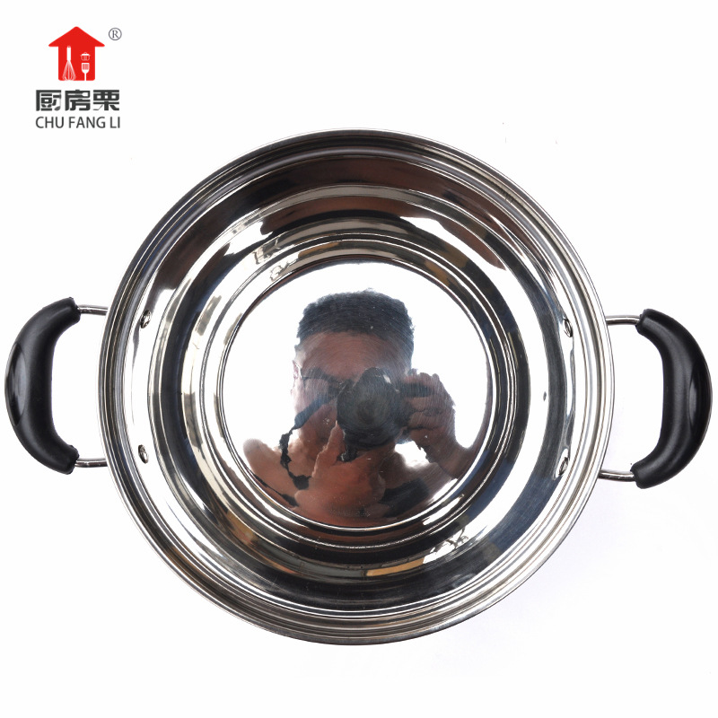 Picture of Lvye Stainless Steel Two-Layer Double Bottom Steaming Soup Pot Uncoated Stainless Steel Household Soup Pot 26 Small Milk Pot