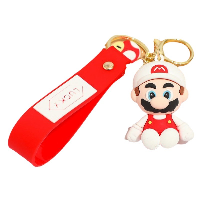 Cross-border Hot Mario Keychain Cartoon Car Keychain Wholesale Creative Super Mary Keychain Pendant