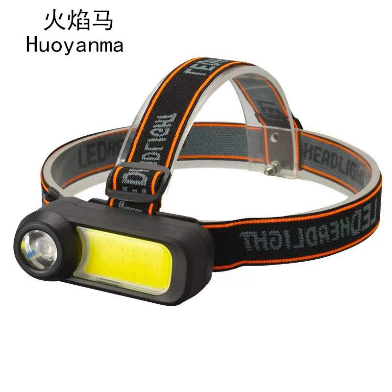 Cross-border COBMX1707 strong light head lamp USB charging dual light source household outdoor night riding long-range head lamp