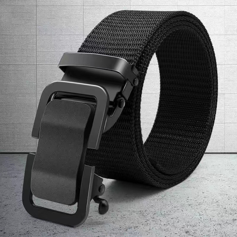 Men's Automatic Buckle Nylon Canvas Belt Gift Outdoor Casual Versatile Simple Belt Trendy National Style