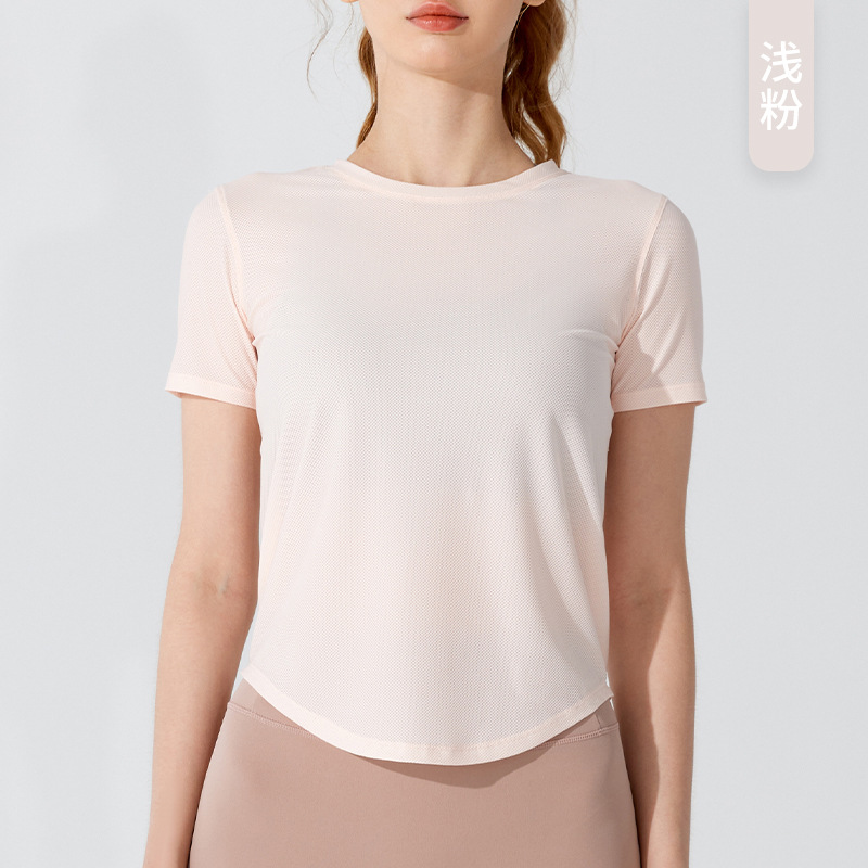Picture of Big Sale New Sports Short-Sleeved Women's Loose Running Lightweight Breathable T-Shirt Elastic Fitness Wear Quick-Drying Yoga Top