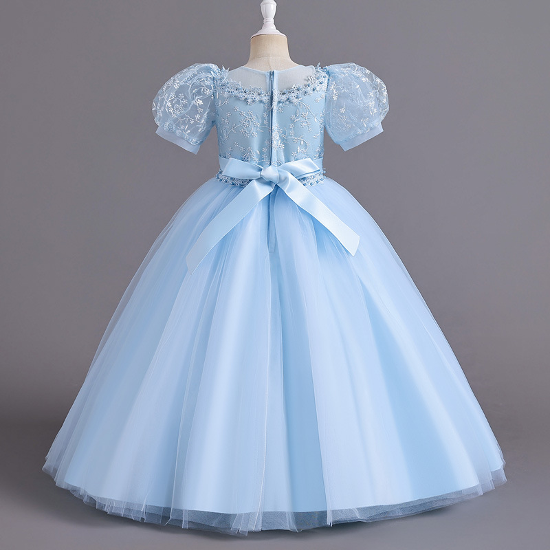 Picture of European and American Kidsren's Princess Dress Classy Dress New Flower Girl Tutu Skirt Wedding Dress Little Princess Host Piano Performance