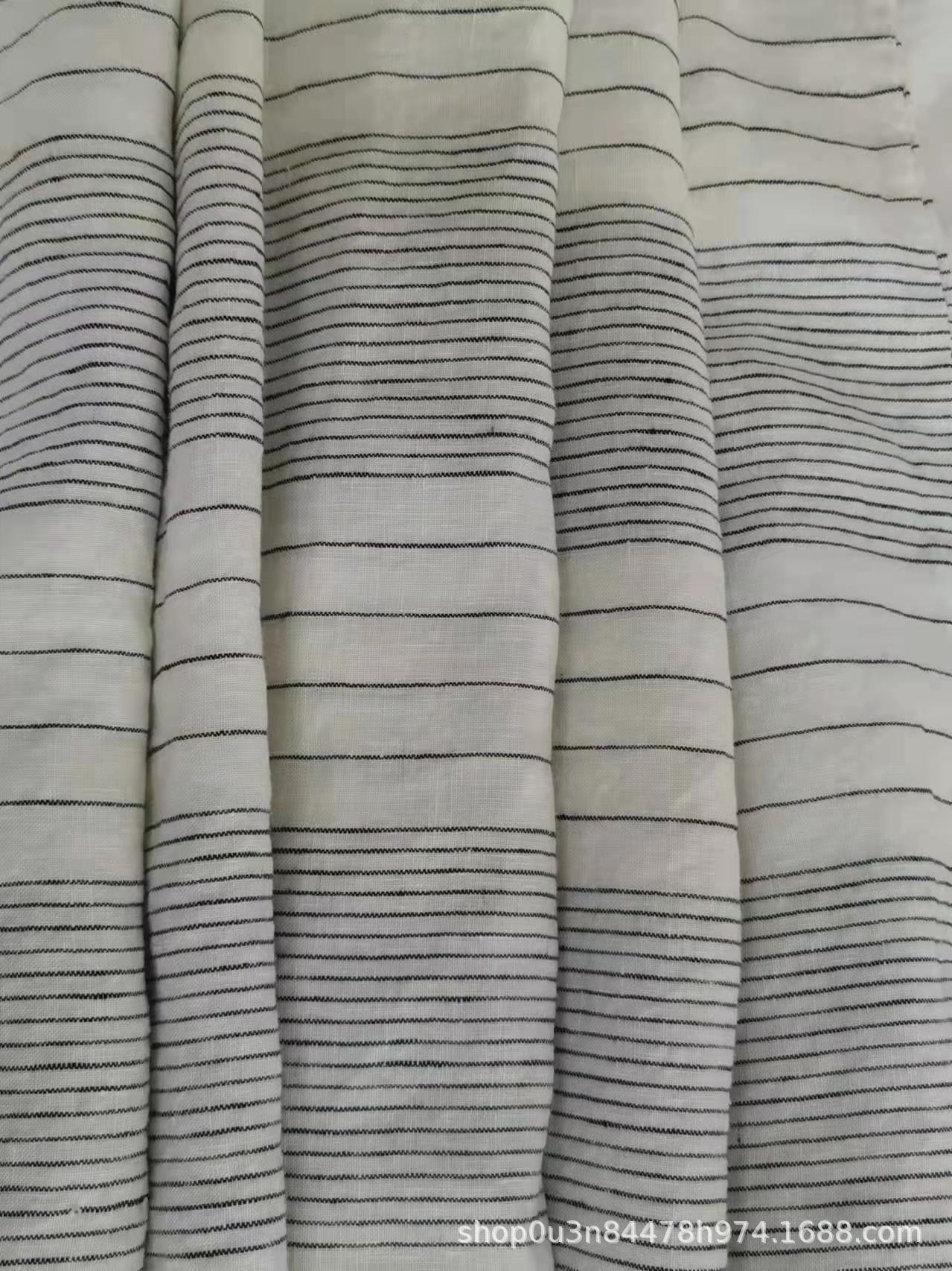 Pure Linen Black and White Wide Pinstripe Enzyme Washing Cloth Pure Linen 300CM Wide Bedding Cloth, Enzyme Washing Cloth