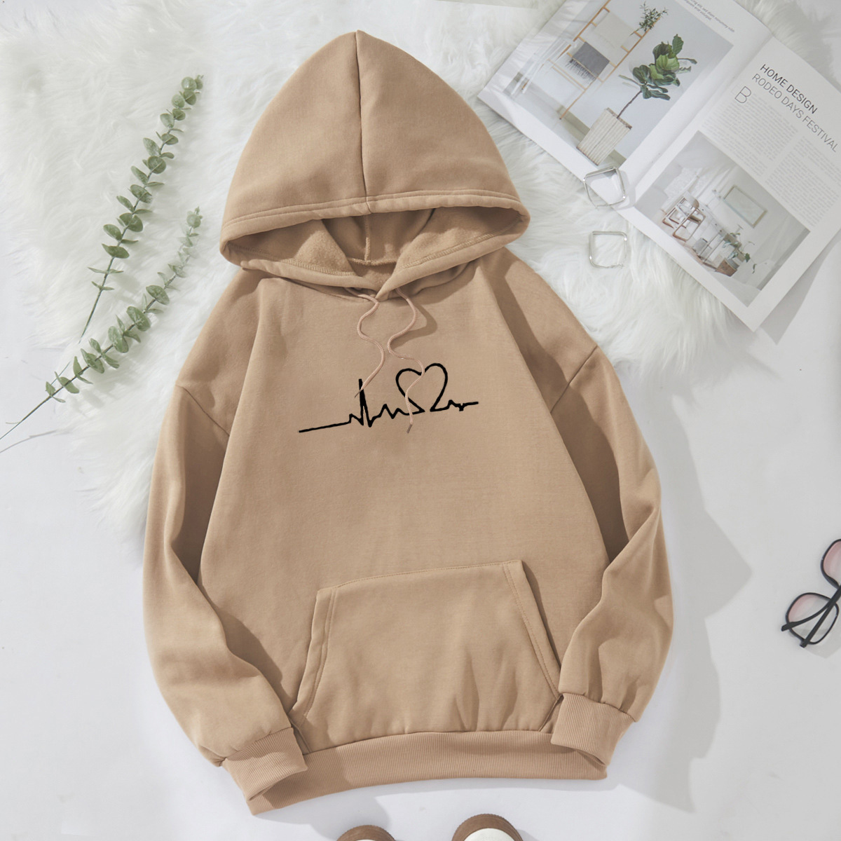 Picture of Cross-border Spring Casual Sweater Coat Women's Spring and Autumn Women's Clothing Early Spring fleece-lined Hooded Cardigan Spring New Women's Clothing