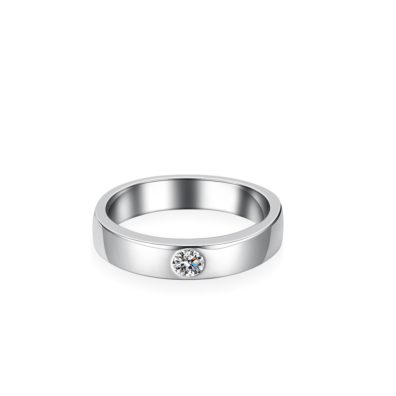 Picture of S925 Silver Ring Moissanite Moissanite Men's Ring European and American Straight Row Men's Ring Cross-Border