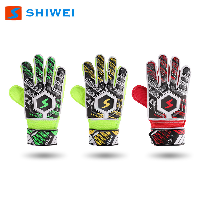 Picture of Shiwei cross-border new children's adult football goalkeeper gloves goalkeeper gloves latex non-slip breathable wear-resistant