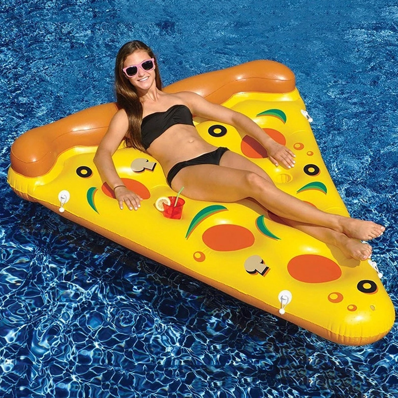 New ins Pizza Floating Row Inflatable PVC Adult Water Recliner Large Thickened Entertainment Floating Bed Mount Photo