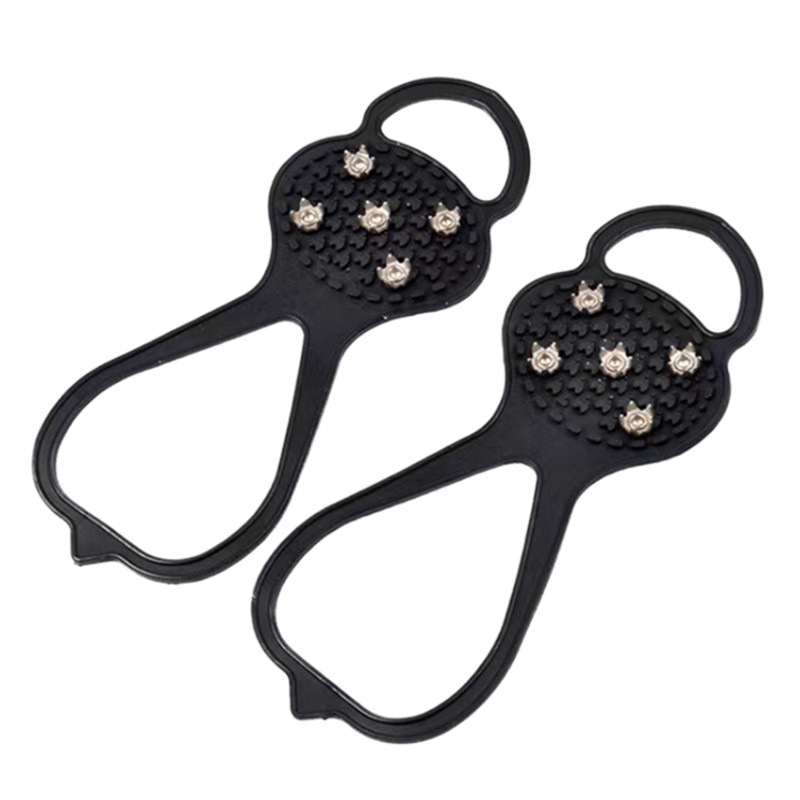 Snow five-tooth crampons outdoor non-slip shoe cover gourd-shaped lightweight snow claw nail simple drop-resistant spikes manufacturer in stock