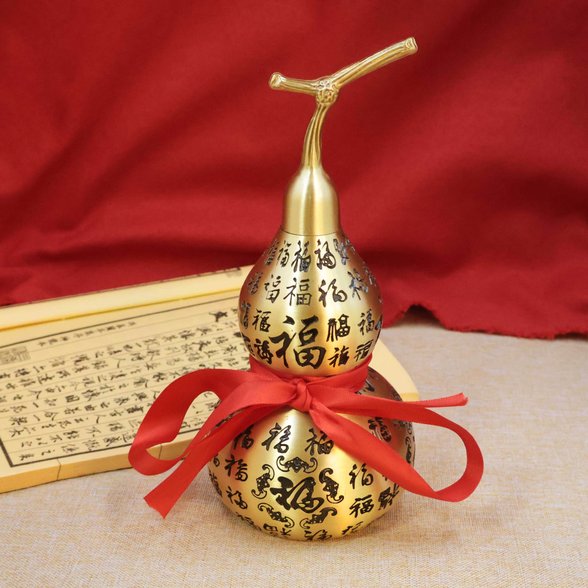 Brass gourd decoration Lucky Lucky Lucky home living room metal crafts copper ware Baifu gourd home decoration