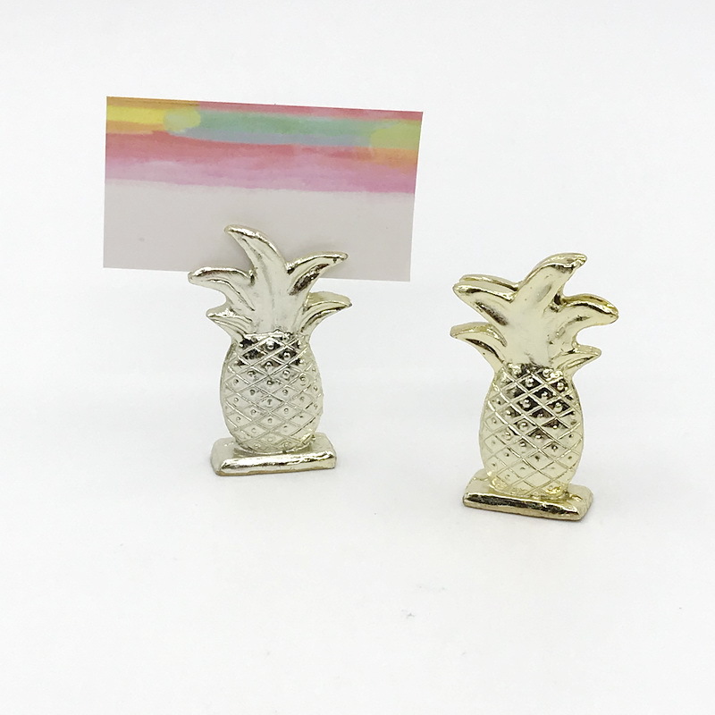 Picture of One-piece delivery golden pineapple seat clip European wedding decorations table holder golden pineapple card holder