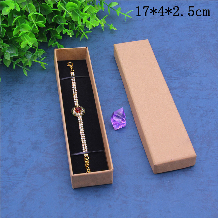 Directly Supplied from the Manufacturer, Customizable Logo Bookmark Pendant Box with Lid, Jewelry Packaging Box, Vintage Kraft Paper Bracelet Box