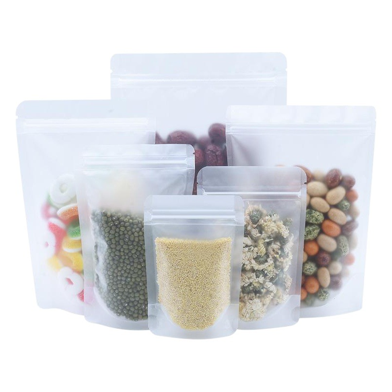 Frosted Self-supporting Self-sealing Bag Peanut Nuts Dry Products Specialty Food Packaging Sealed Mouth Bag Plastic Packaging Bag