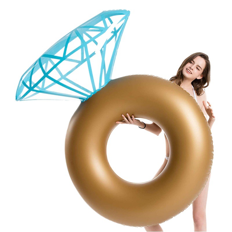 Manufacturer Hot Selling Ins Inflatable Diamond Swimming Ring Party Swimming Ring Water Adult Armpit Ring Floating Bed