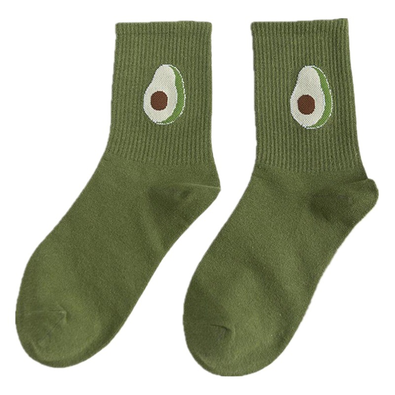 Autumn New style elegant fruit pile socks men and women candy color cartoon mid-calf cotton socks Internet celebrity sports ins